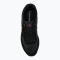 Men's shoes Calvin Klein HM0HM02212 Retro Runner Bans Leather Suede triple black/adrenaline rush 5