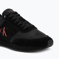 Men's shoes Calvin Klein HM0HM02212 Retro Runner Bans Leather Suede triple black/adrenaline rush 7