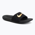 Children's slides Nike Kawa black/metallic gold