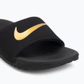 Children's slides Nike Kawa black/metallic gold 7