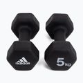adidas dumbbells 2x5kg black ADWT-10005 3