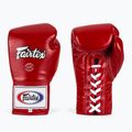 Fairtex Pro Competition Boxing Gloves Locked Thumb Leather red