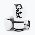 Fairtex Microfiber white boxing gloves 4