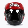 Fairtex Diagonal Vision Sparring Boxing Helmet - Full Head Coverage black/red 2