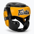 Fairtex Diagonal Vision Sparring Boxing Helmet - Full Head Coverage black/yellow