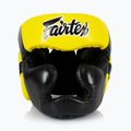 Fairtex Diagonal Vision Sparring Boxing Helmet - Full Head Coverage black/yellow 2