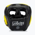Fairtex Diagonal Vision Sparring Boxing Helmet - Full Head Coverage black/yellow 3