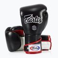 Fairtex Stylish Angular Sparring Boxing Gloves - Locked Thumb black/white/red 4