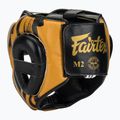 Fairtex Microfiber Headguard boxing helmet gold 3