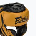 Fairtex Microfiber Headguard boxing helmet gold 4