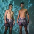 Men's training shorts YOKKAO Lunar Muay Thai iridescent blue grey 12