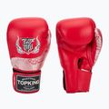 Top King Muay Thai Power Snake red/silver boxing gloves