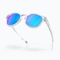 Oakley Latch matte clear/prizm sapphire polarized sunglasses 4