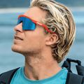 Oakley Hydra neon orange/prizm sapphire sunglasses 12
