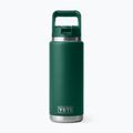 Thermal bottle YETI Rambler Straw 769 ml black forest green