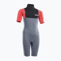 Children's surfing wetsuit ION Capture 2/2 Shorty Back Zip Jr steel blue/red