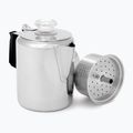 GSI Outdoors Glacier Stainless 3 Cup Perc W/Silicone Handle polished hiking cafe