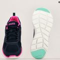 Women's SKECHERS Flex Appeal 5.0 Fresh Touch navy leather/mesh/hot pink/mint shoes 8