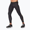Men's 2XU Force Compression training leggings black and gold MA5365B 5