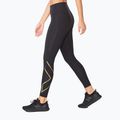 Women's training leggings 2XU Force Mid-Rise Compression black and gold WA5367B 2