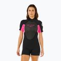 Women's swimming wetsuit Rip Curl Omega 2/2 mm Back Zip Springsuit black/pink