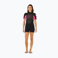 Women's swimming wetsuit Rip Curl Omega 2/2 mm Back Zip Springsuit black/pink 2