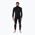 Men's wetsuit Rip Curl Flashbomb Fusion 5/4mm Hooded Zip Free black