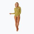 Women's Rip Curl G-Bomb 1 mm 2.0 LS Spring Front Zip khaki wetsuit 2