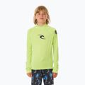 Rip Curl Brand Wave UPF Rash Vest children's swimming longsleeve lime