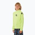 Rip Curl Brand Wave UPF Rash Vest children's swimming longsleeve lime 4