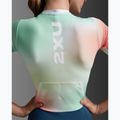 Women's triathlon suit 2XU Aero Hex Sleeved jelly mint/majol 7