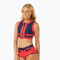 Rip Curl Coco Short Sleeve Vest swimsuit top red/dark blue 4