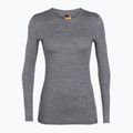 Women's thermal base layer top icebreaker 200 Oasis Crewe gritstone heather 5