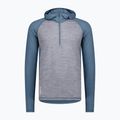 Men's Mons Royale Temple Tech Hood thermal sweatshirt grey heather/goblin blue 3