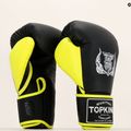 Top King Reborn Boxing Gloves Semi Leather black/yellow 6