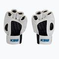 KSW grappling gloves leather white 2