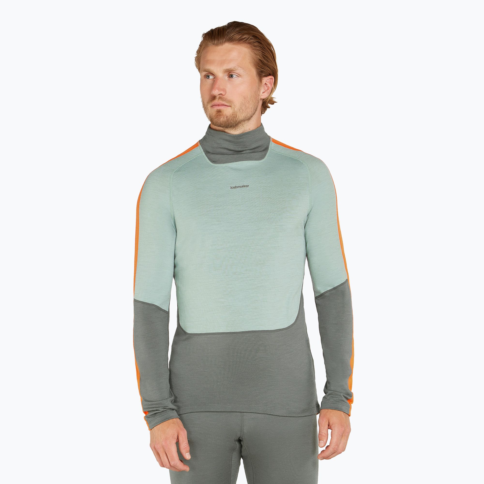 Men's Icebreaker 200 Oasis Sonebula High Neck thermal longsleeve galaxy/moss/blaze (S)