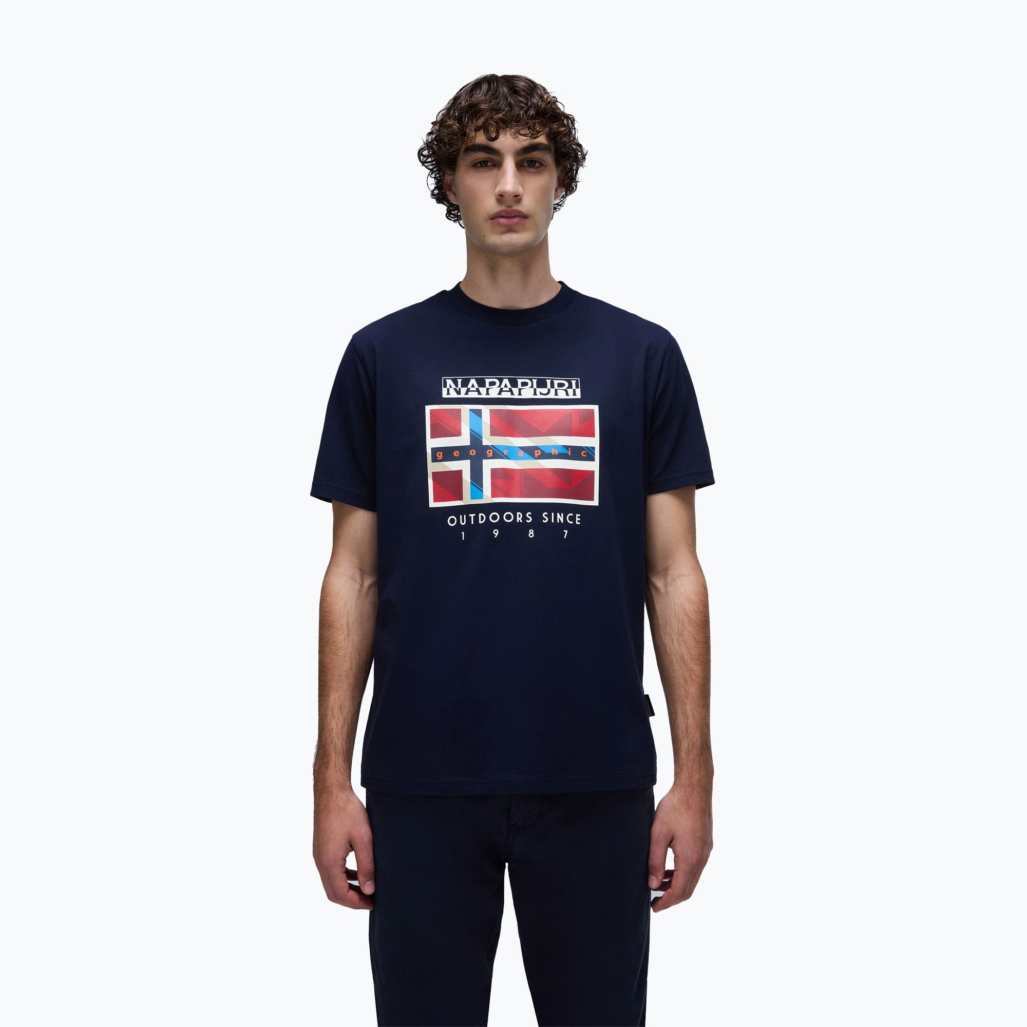 Men's Napapijri S-Dorees blu marine T-shirt (S)
