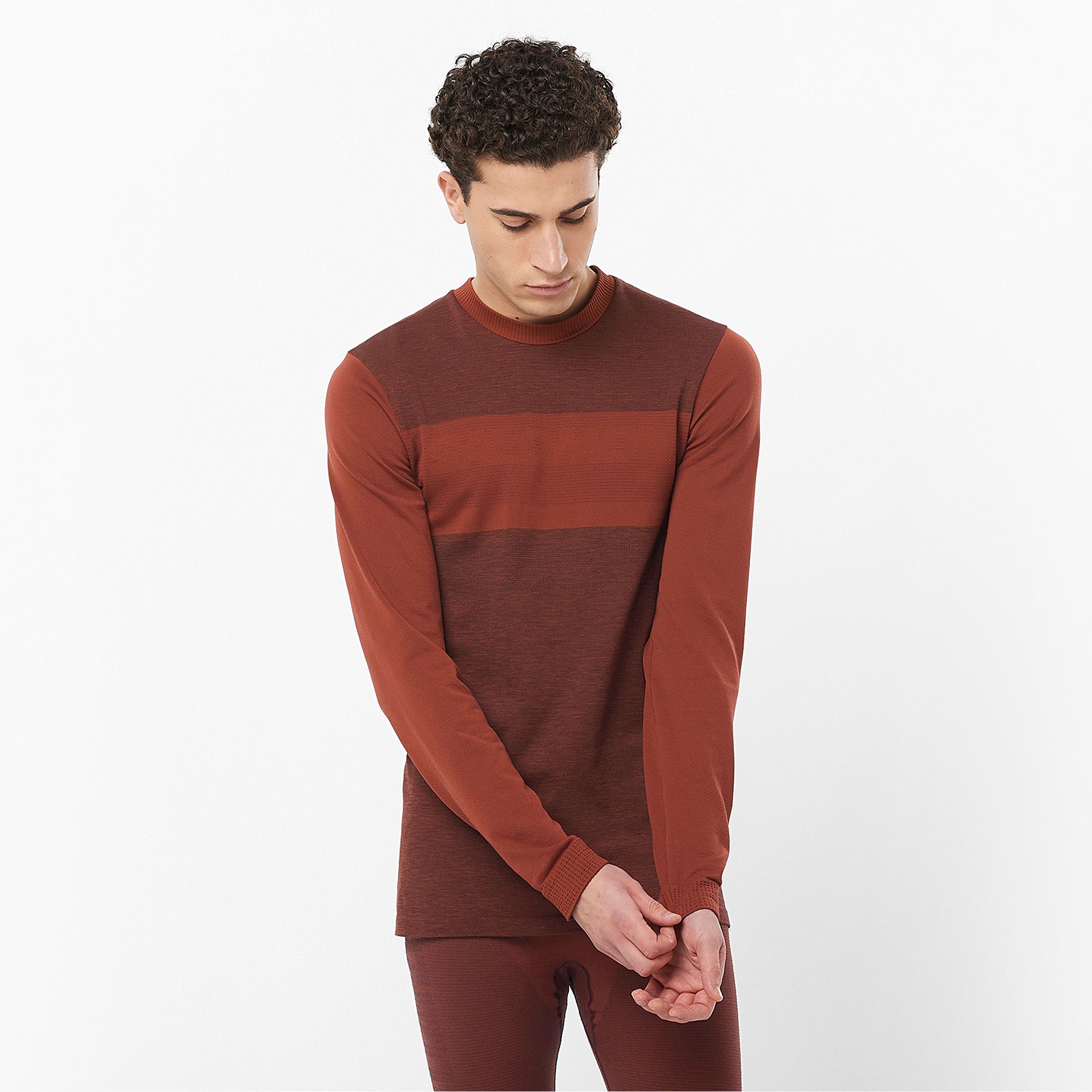 Men's Salomon Essential Wool rum raisin thermal longsleeve (XL)