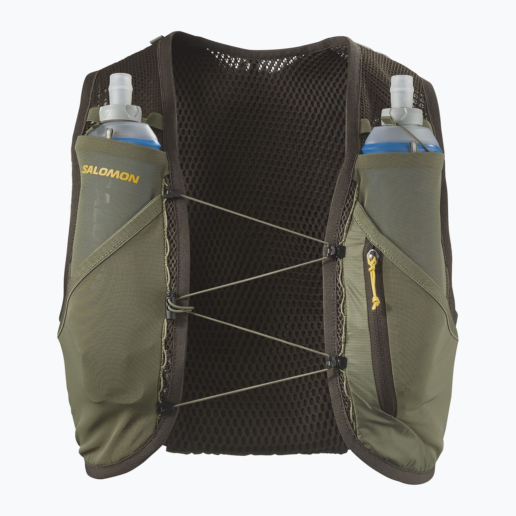 Running vest Salomon Active Skin 4 Gravel Set wren/deep lichen green/spicy mustard (XL)