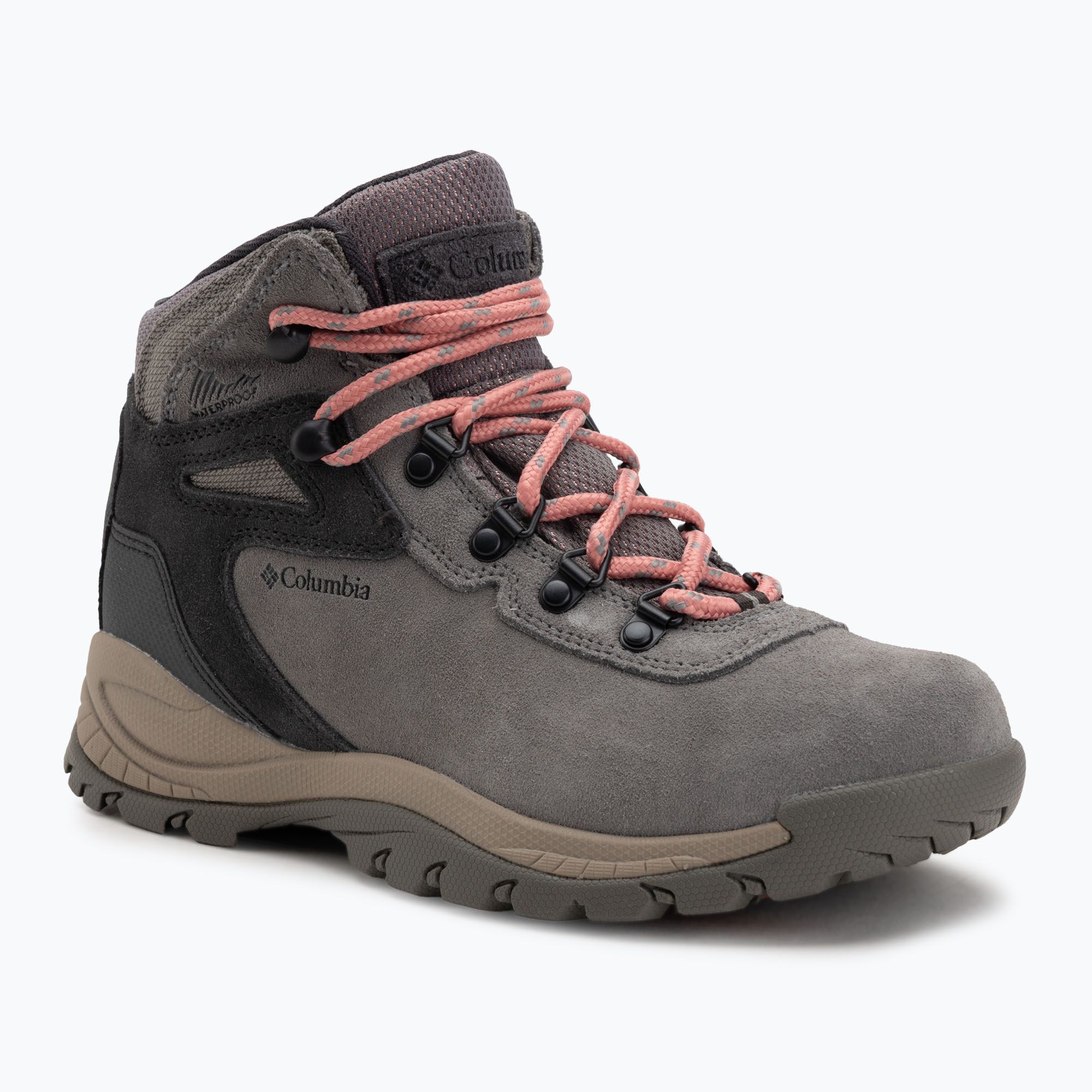 Columbia Newton Ridge Amped Mid Rise trekking- en wandellaarzen voor kinderen, uniseks, Black Mountain Red, 37 EU