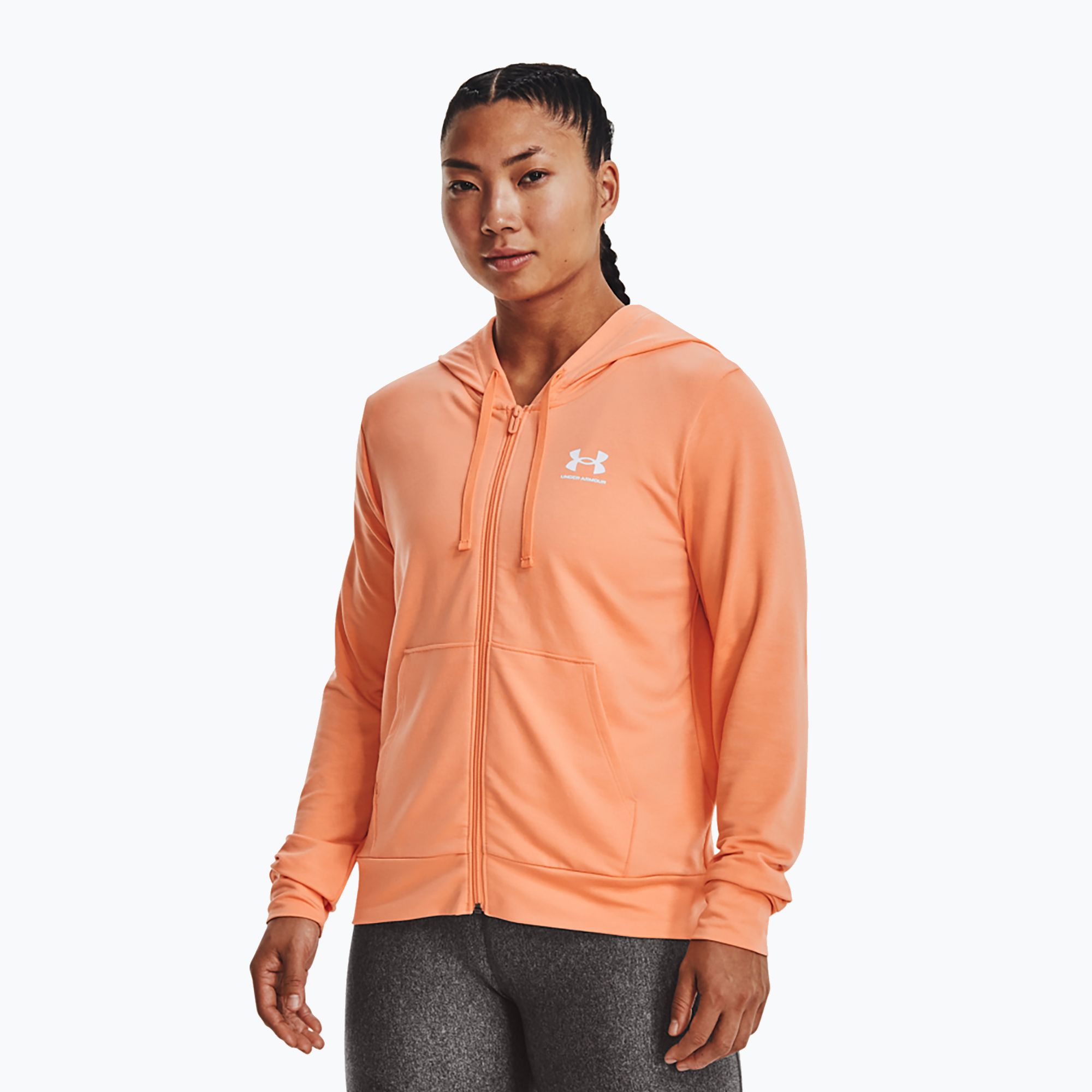 Orange under discount armour hoodie women's