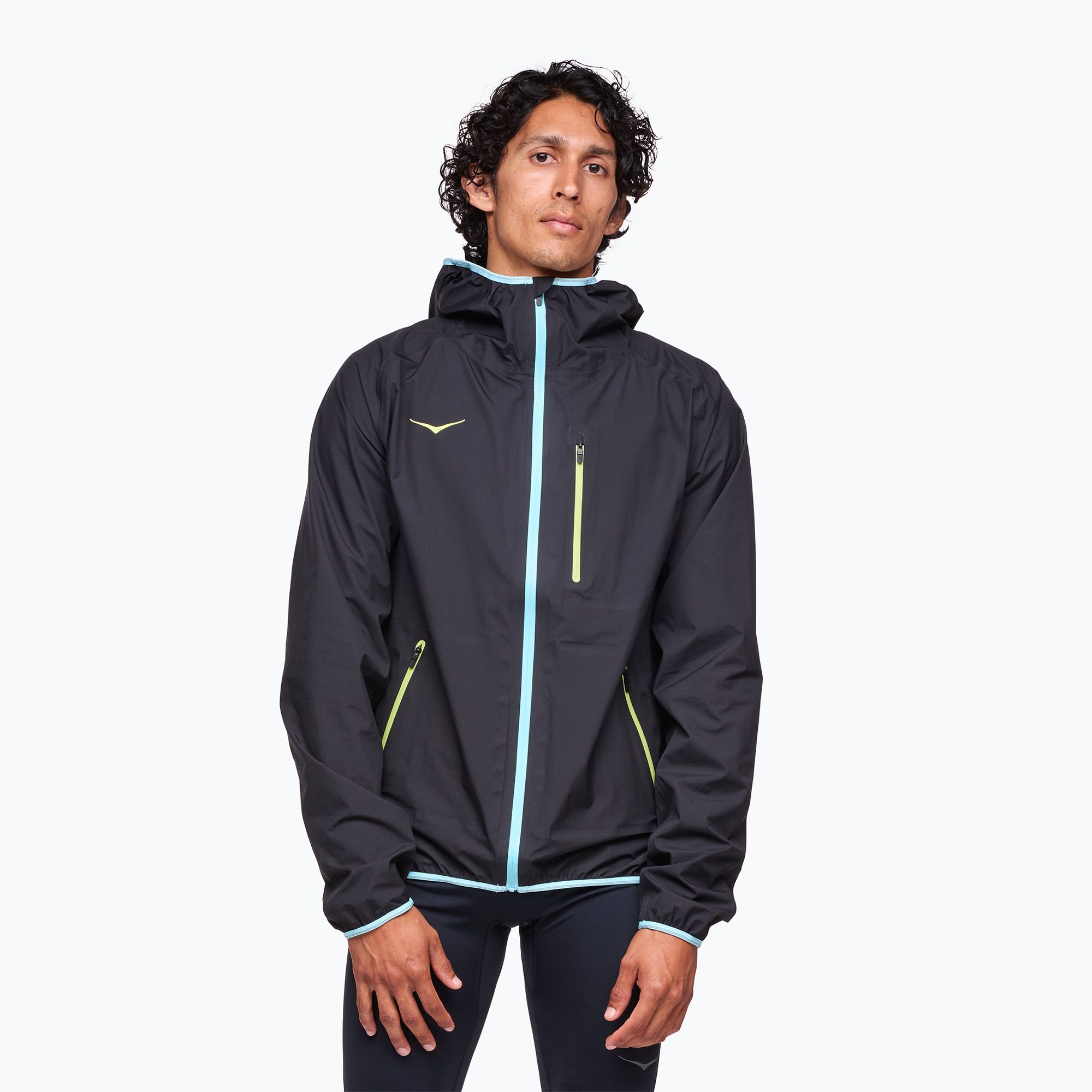 Men's running jacket HOKA Tecsky Waterproof black (1156094-BLK
