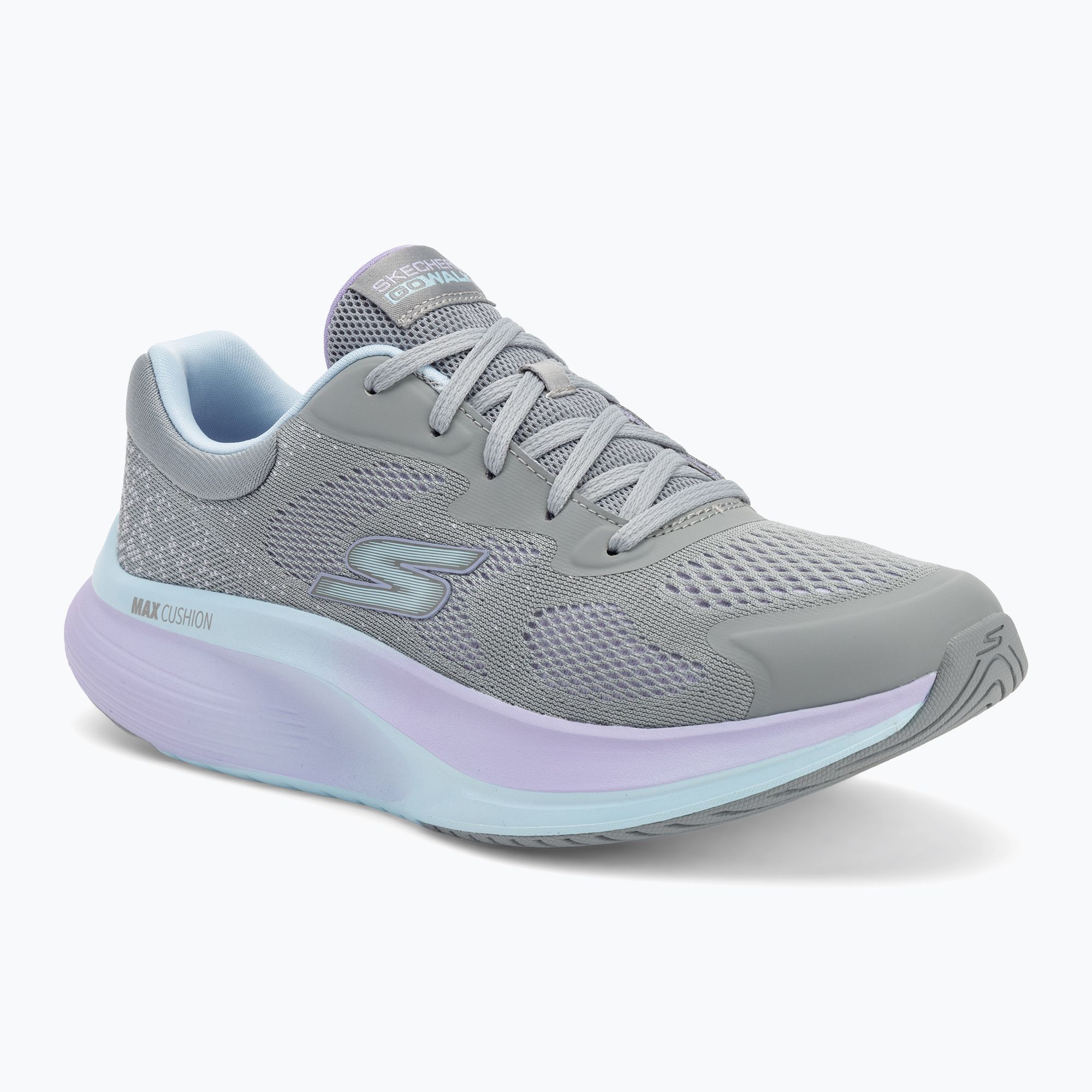 Women's SKECHERS Go Walk Max Walker Vea gray/aqua shoes (125053