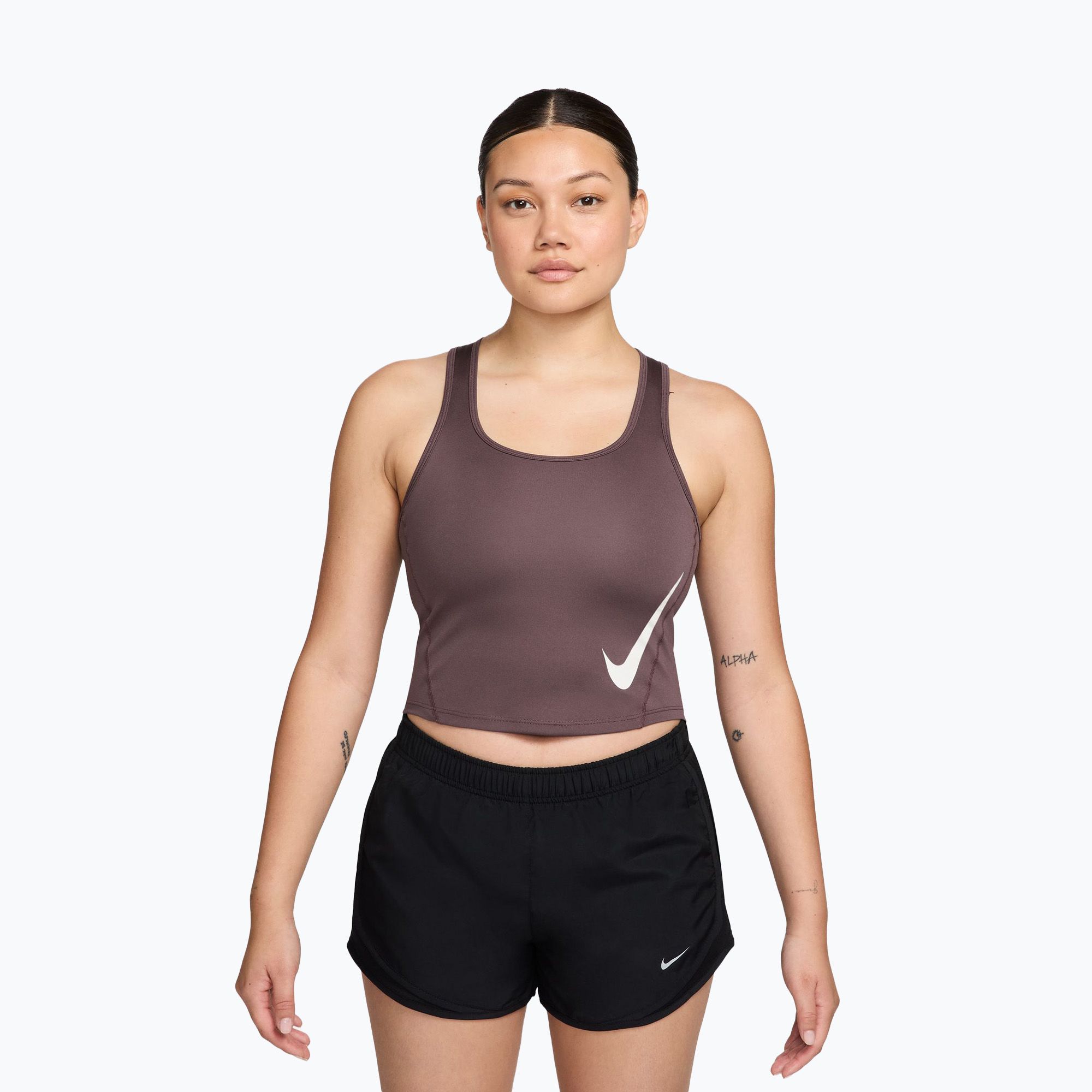 Women's running top Nike Swoosh Run Dri-Fit tattoo/black/white (IF5005 ...