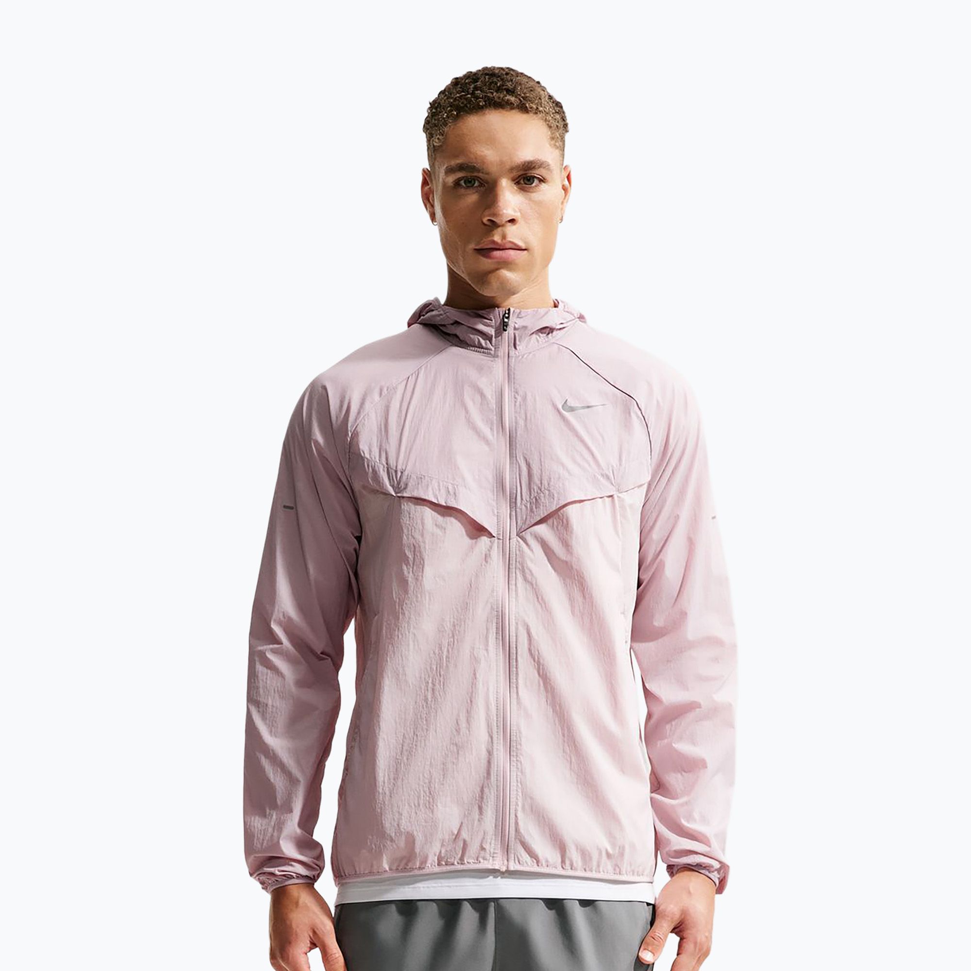 Men's running jacket Nike Stride Repel UV particle rose/silt red ...