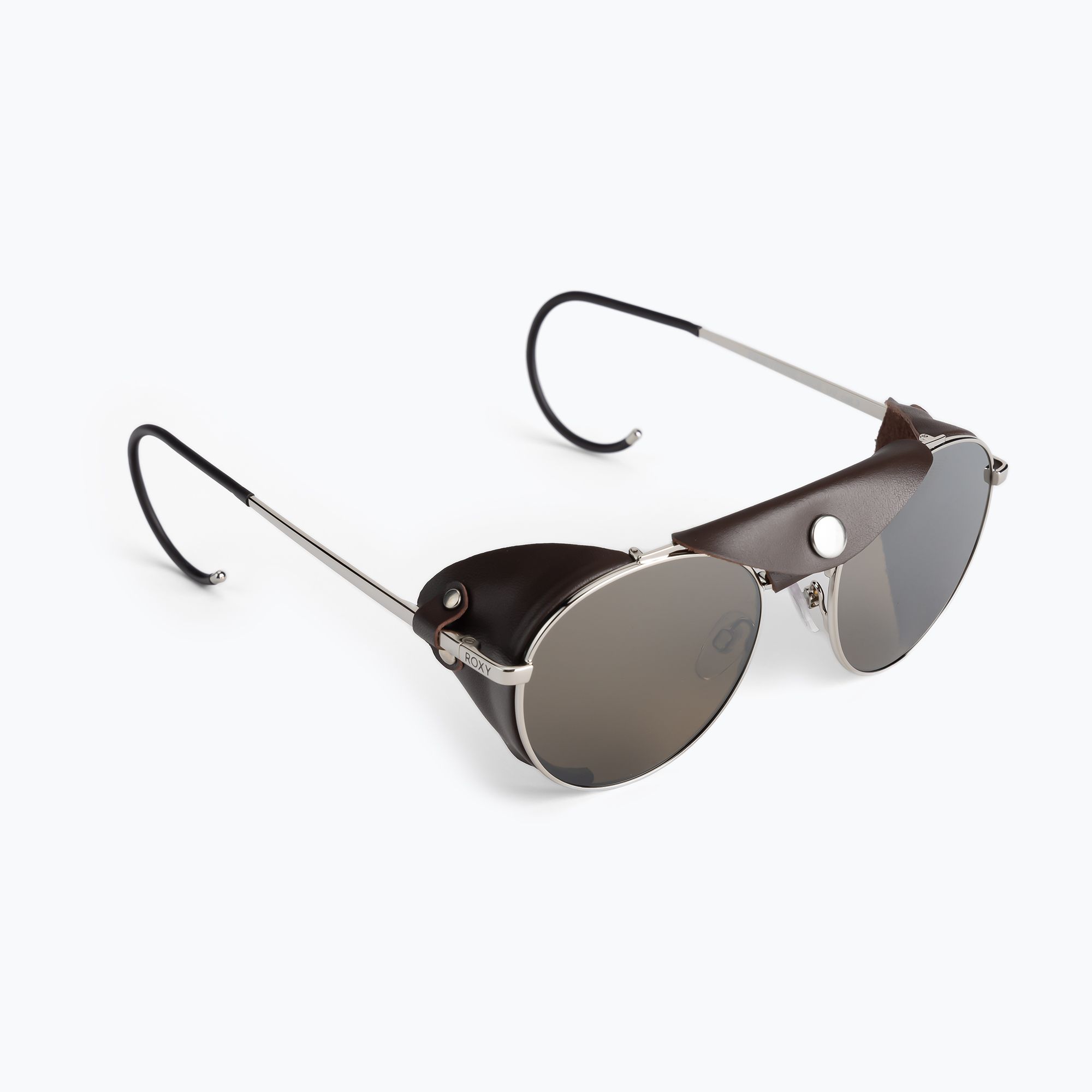 Women's sunglasses ROXY Blizzard 2021 shiny silver/brown leather