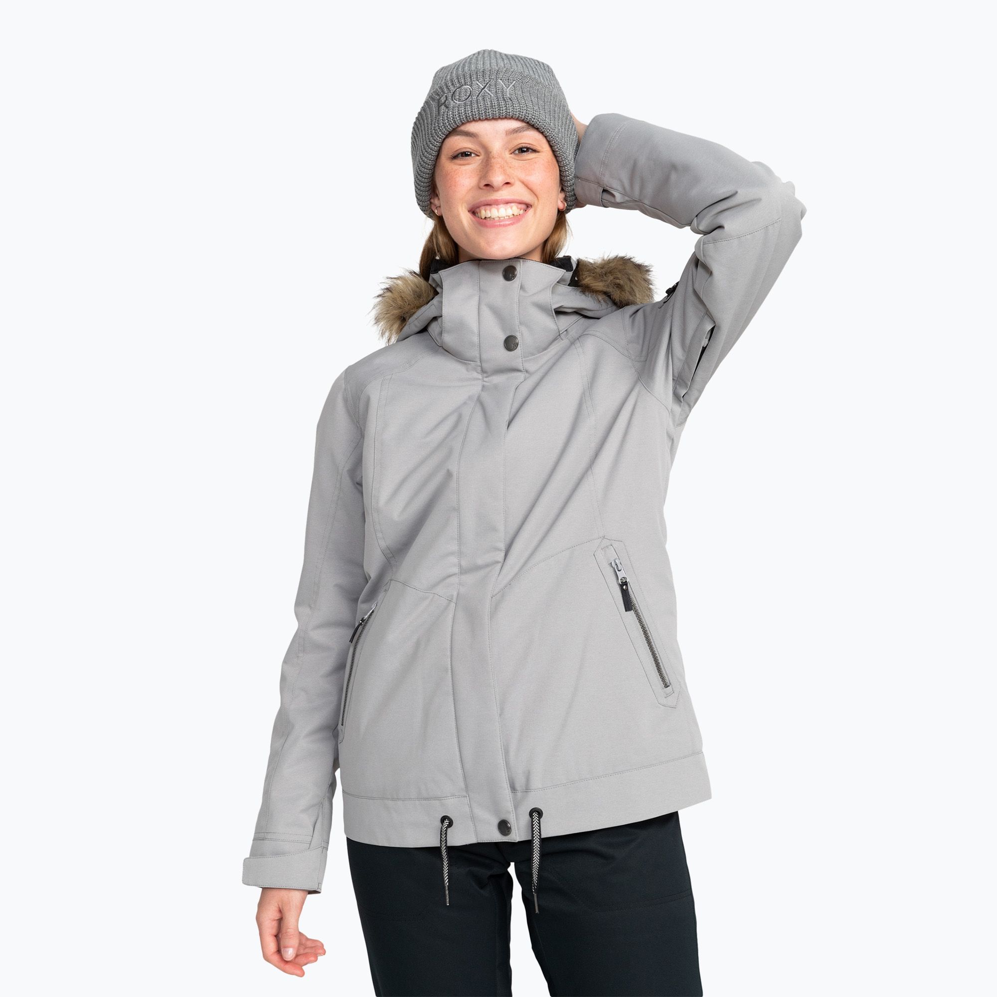 Women\'s snowboard jacket ROXY Meade heather grey