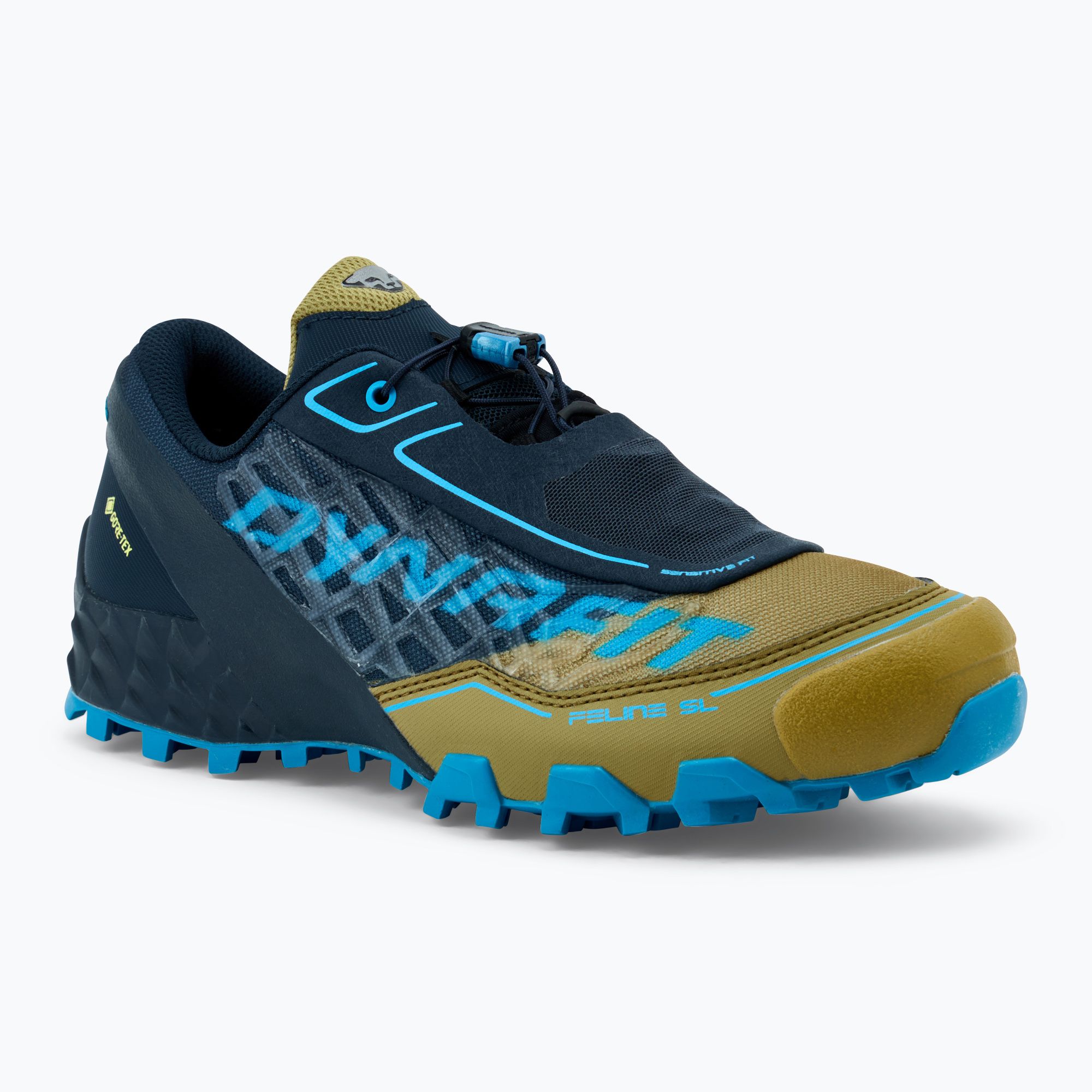 Men's DYNAFIT Feline SL GTX army/blueberry running shoe (42 EU)