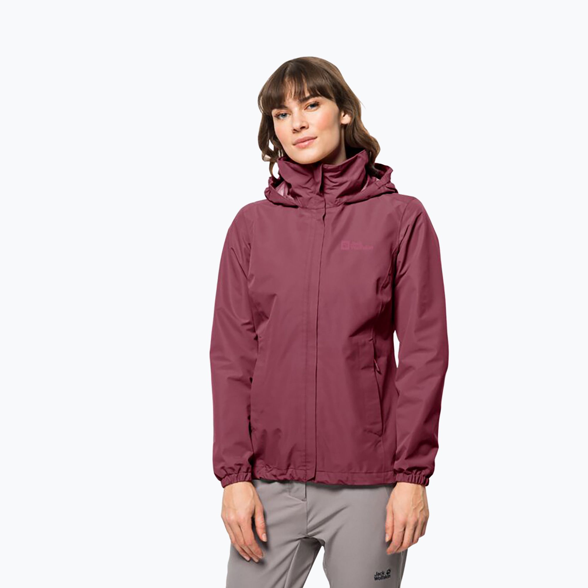 Jack Wolfskin Stormy Point 2L women's rain jacket maroon 1111202 (XS)